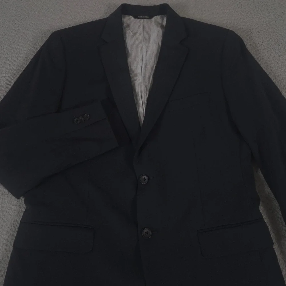Banana Republic Blazer Mens 42R Navy Tailored Fit Italian Wool Lanificio Cerruti